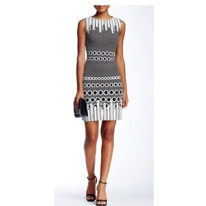 Julia Jordan elegant sheath dress, geometric print